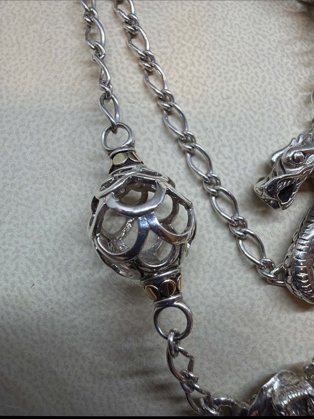 John Hardy Naga Dragon Silver 18K Sautoir 36" Necklace - Picture 3 of 6
